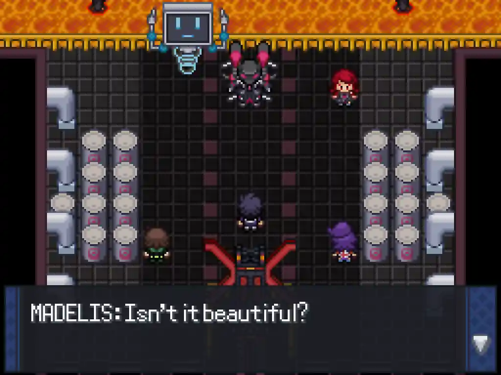 An image of Madelis summoning Shadow Mewtwo