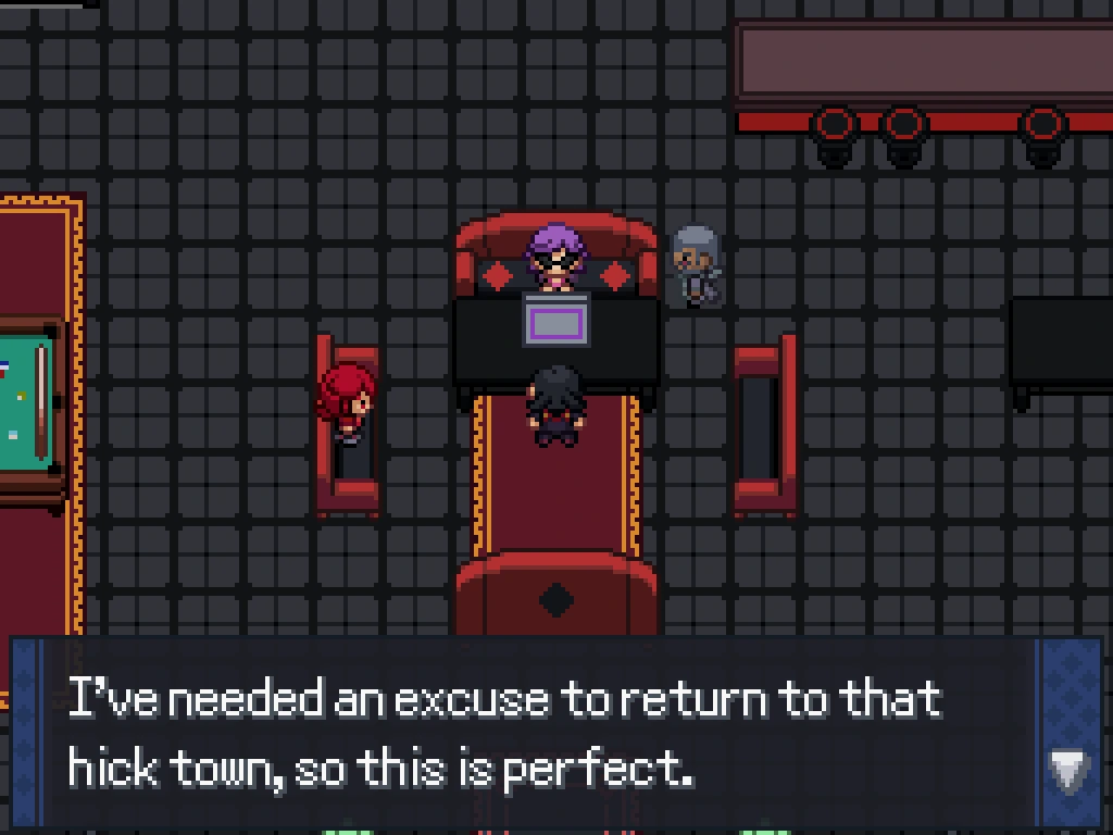 An image of Geara from Pokemon Rejuvenation saying 'Suits me fine. I like to fight.'