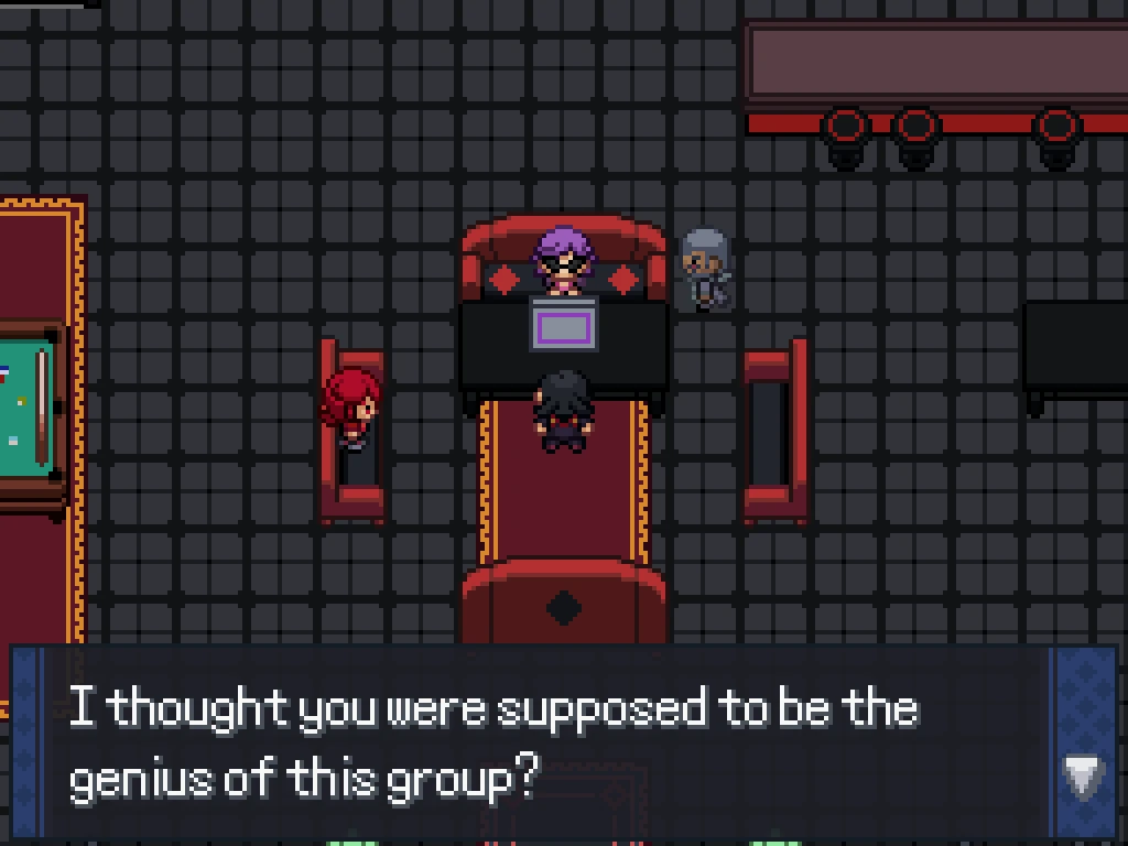An image of Geara from Pokemon Rejuvenation saying 'Suits me fine. I like to fight.'
