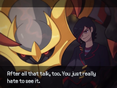 An image of Geara with his Giratina.